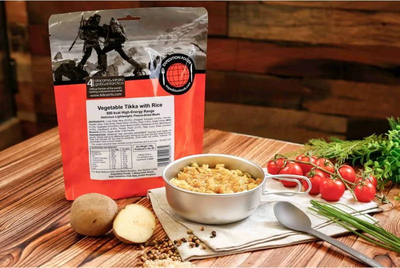 Expedition Foods Vegetable Tikka with Rice 1000kcal Freeze Dried Meal 