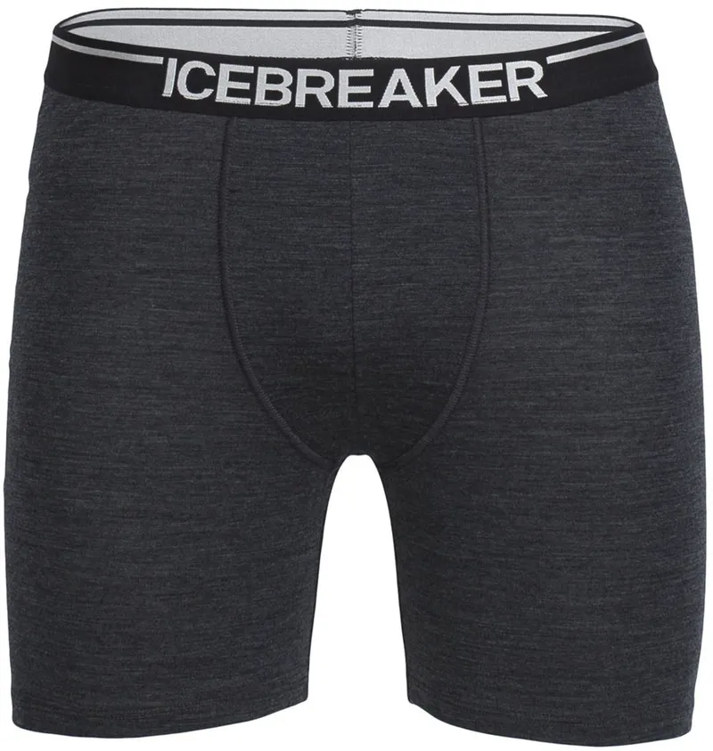 Icebreaker Mens Anatomica Long Boxers - Jet Heather