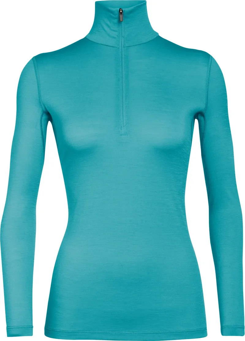 Icebreaker Womens 200 Oasis Long Sleeved Half Zip Top - Flux Green