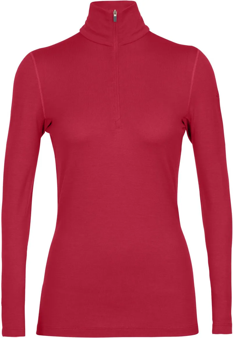 Icebreaker Womens 260 Tech Long Sleeved Half Zip - Cherry
