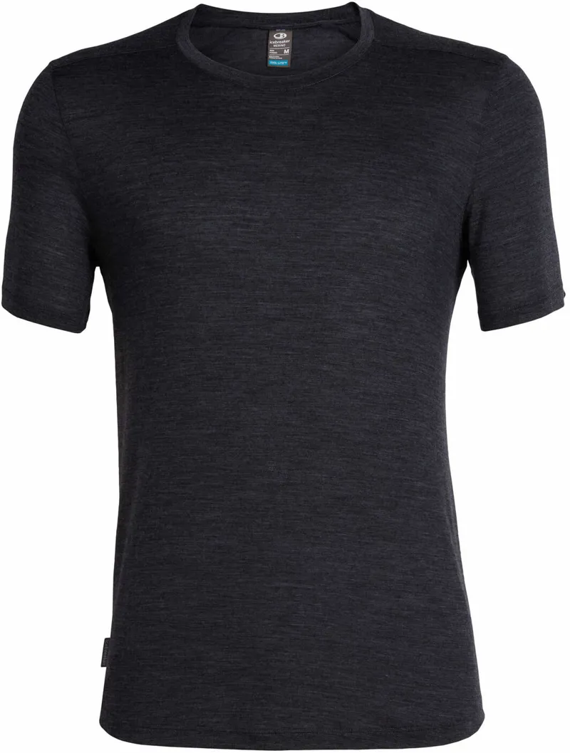Icebreaker Mens Sphere SS Crewe Top - Black Heather