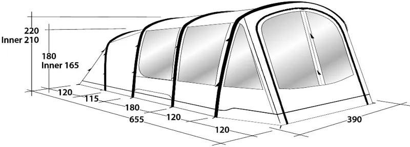 Outwell Parkdale 6PA Inflatable Tent - 2020 Model-2