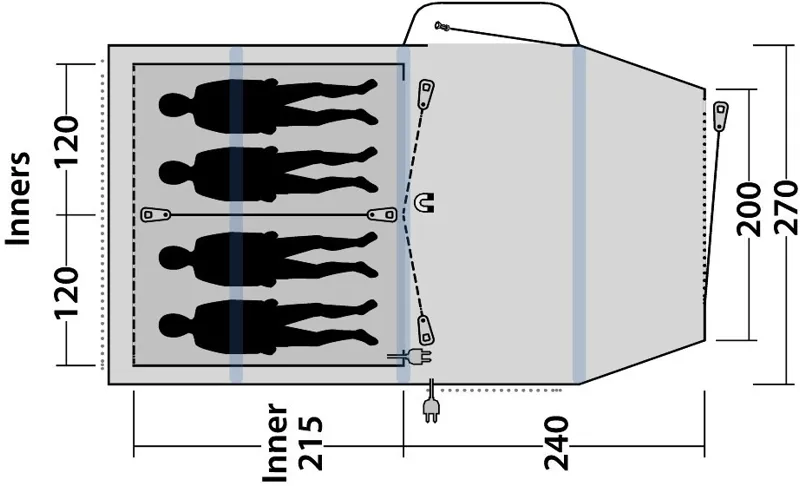 Outwell Rosedale 4PA Inflatable Tent - 2020 Model-4