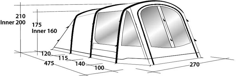 Outwell Rosedale 4PA Inflatable Tent - 2020 Model-3