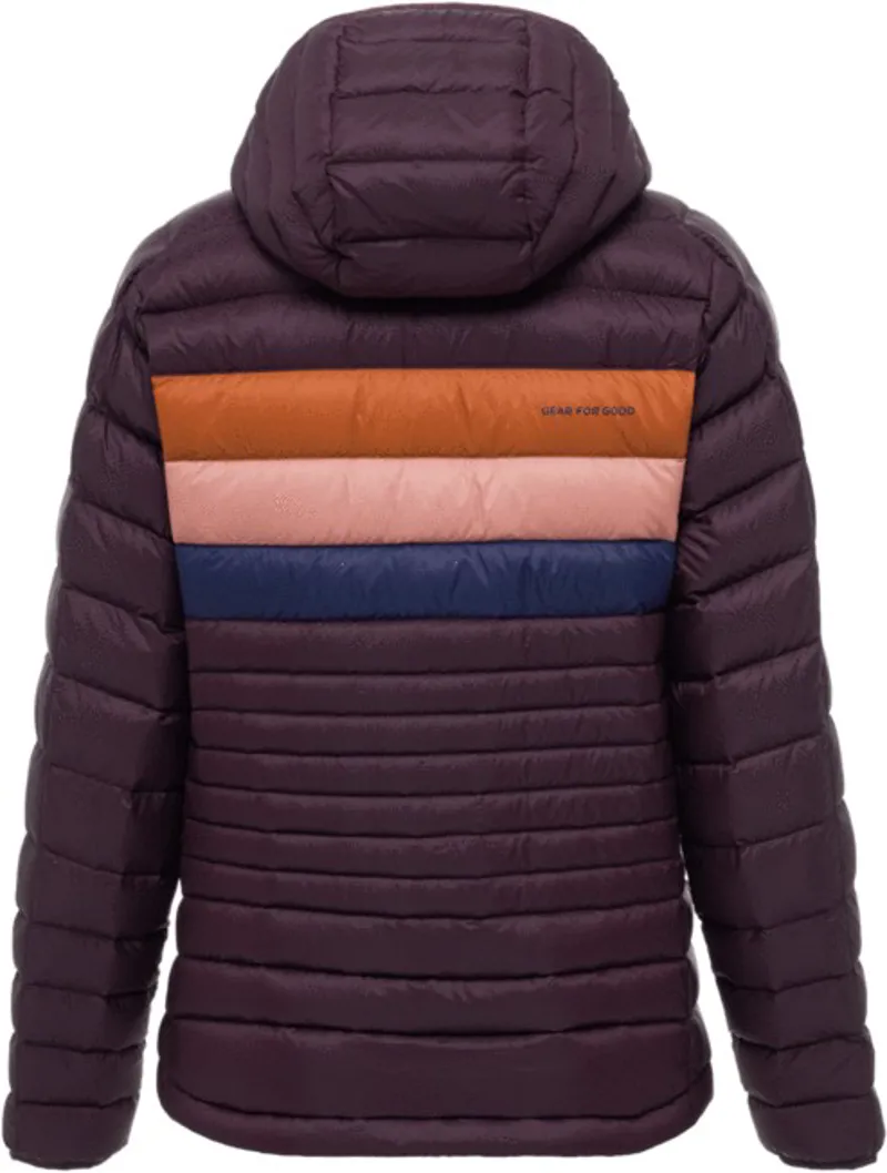 Cotopaxi Womens Fuego Down Hooded Jacket - Black Iris Stripes-1