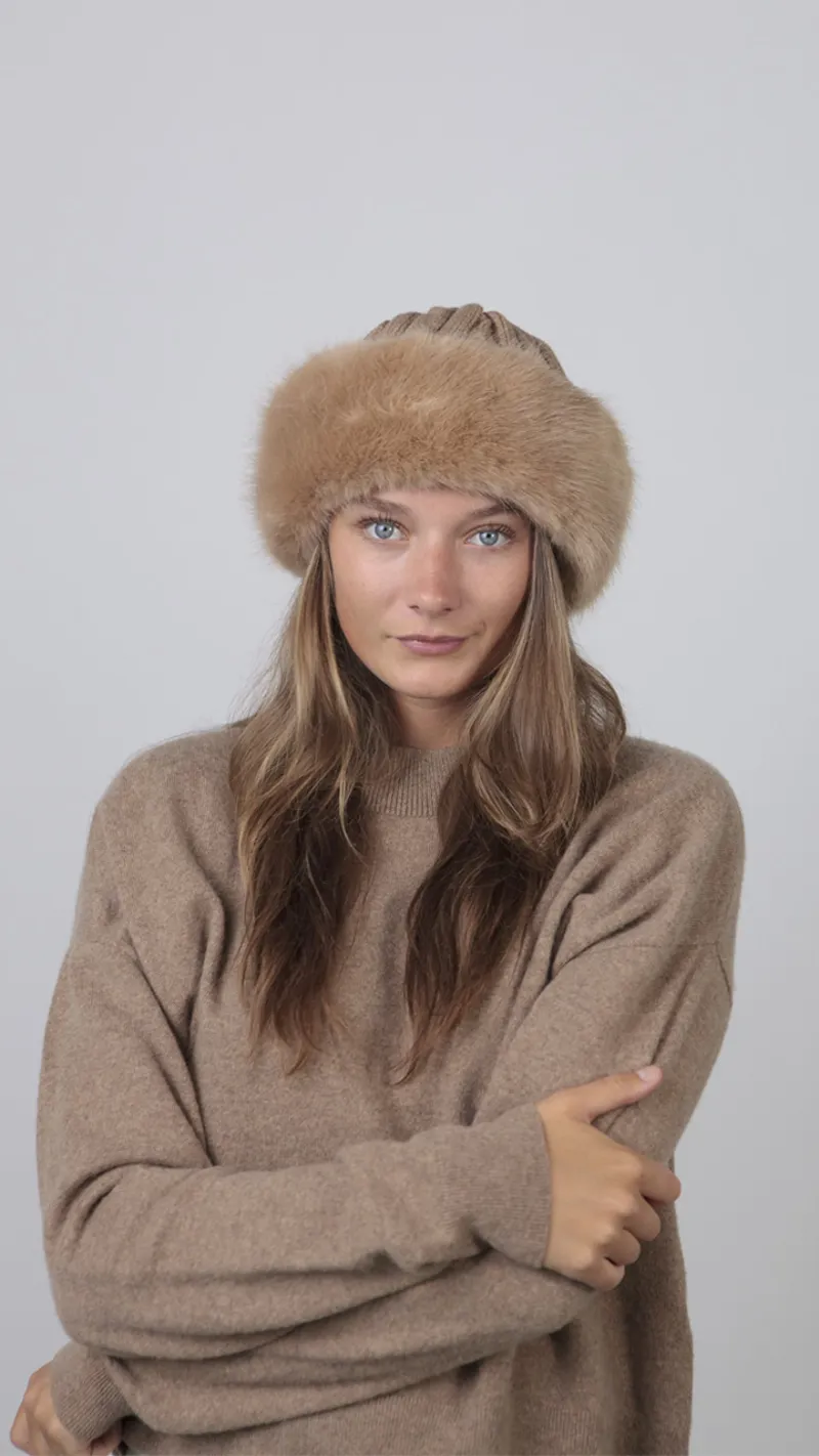 Barts Fur Cable Bandhat - Light Brown-2