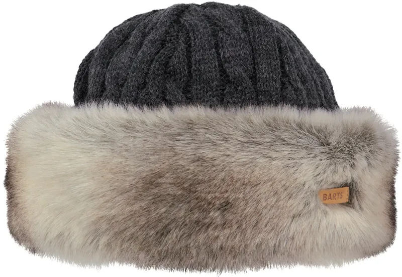 Barts Fur Cable Bandhat - Heather Brown