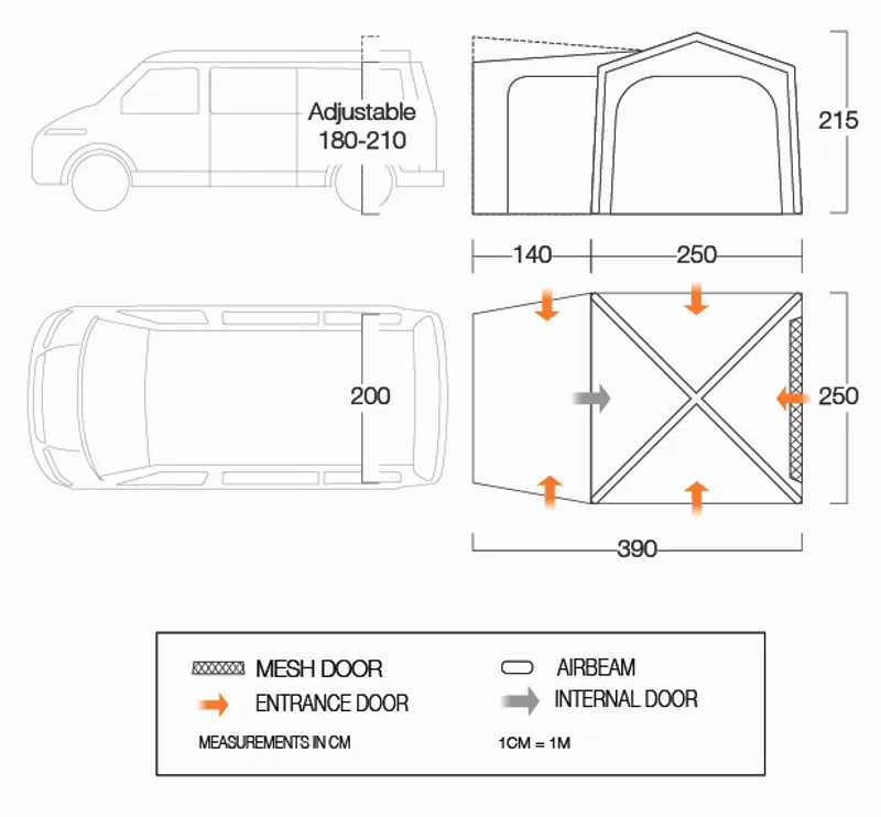 Vango Tailgate AirHub Low DriveAway Awning - DEMO MODEL-1