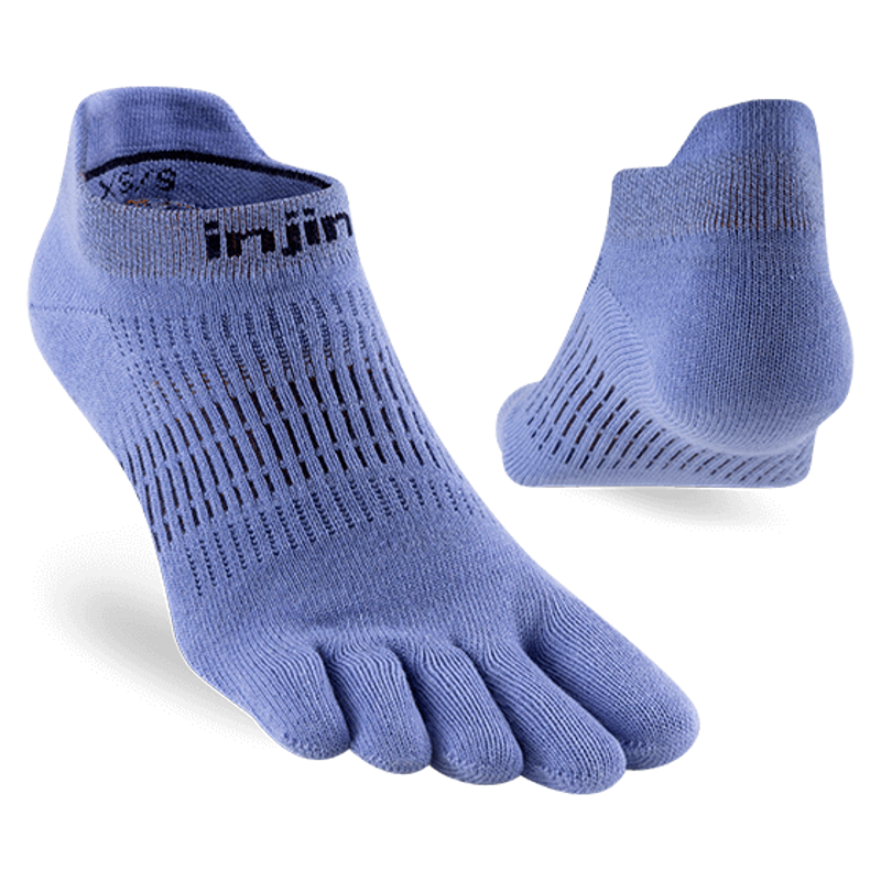 Injinji Womens Run Lightweight No Show Toe Socks - Bluebell-1