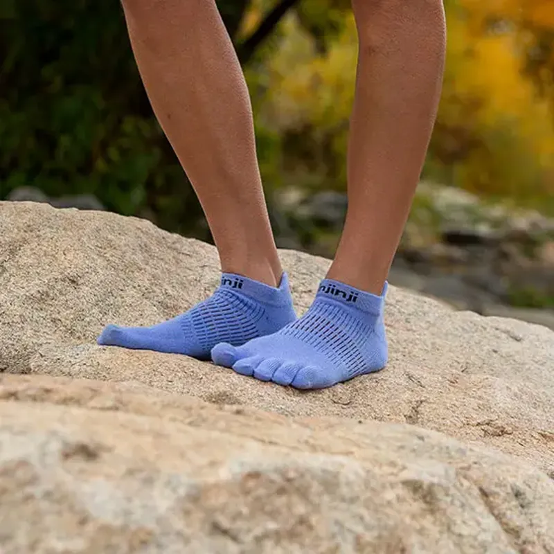 Injinji Womens Run Lightweight No Show Toe Socks - Bluebell-2
