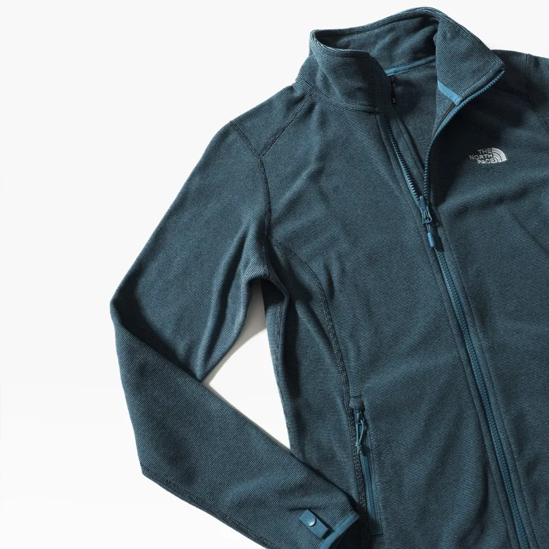 The North Face Womens 100 Glacier Full Zip Fleece - Mallard Blue - Aviator Navy Stripe-8