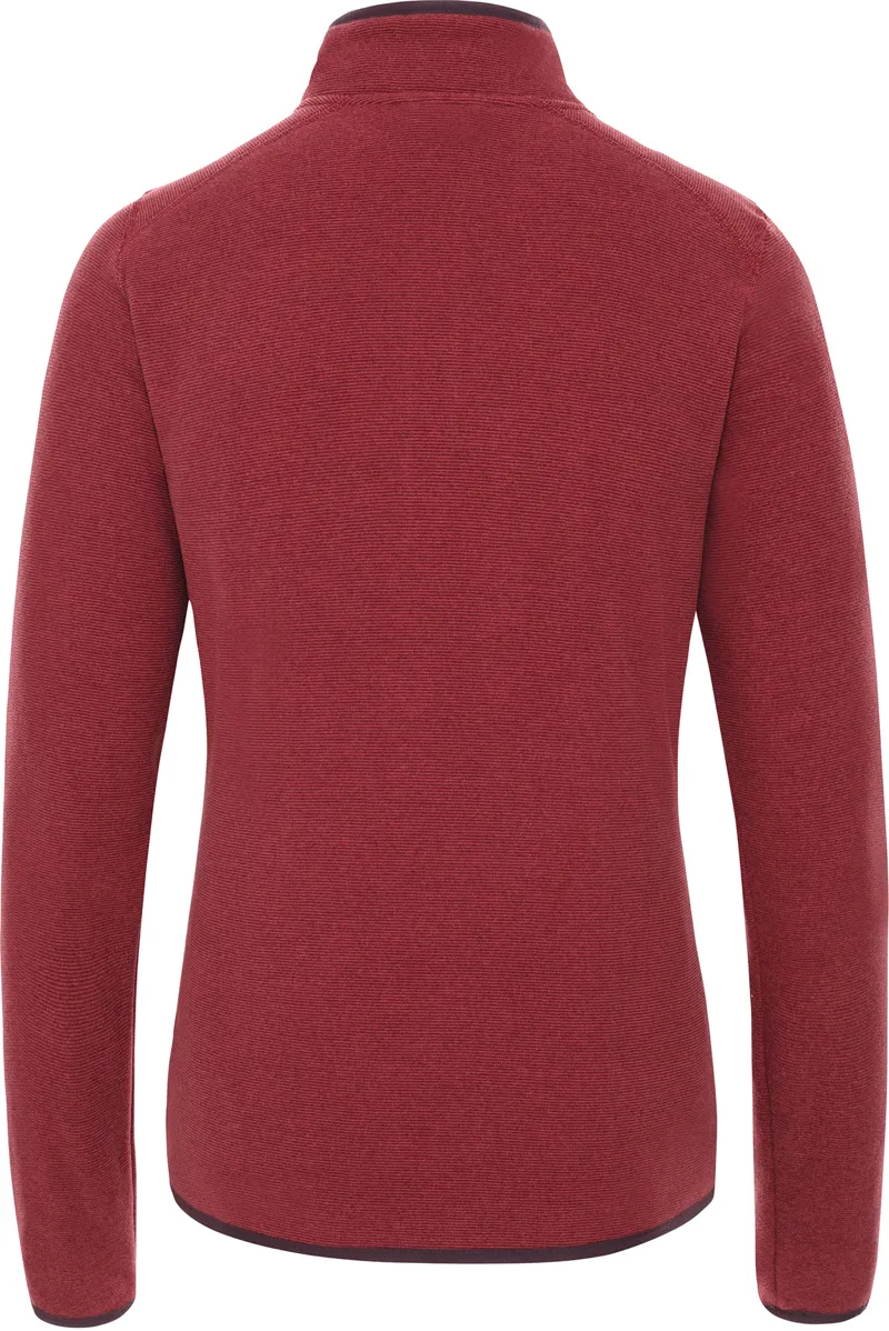 The North Face Womens 100 Glacier 1-4 Zip Fleece - Root Brown - Pomegranate Stripe-1