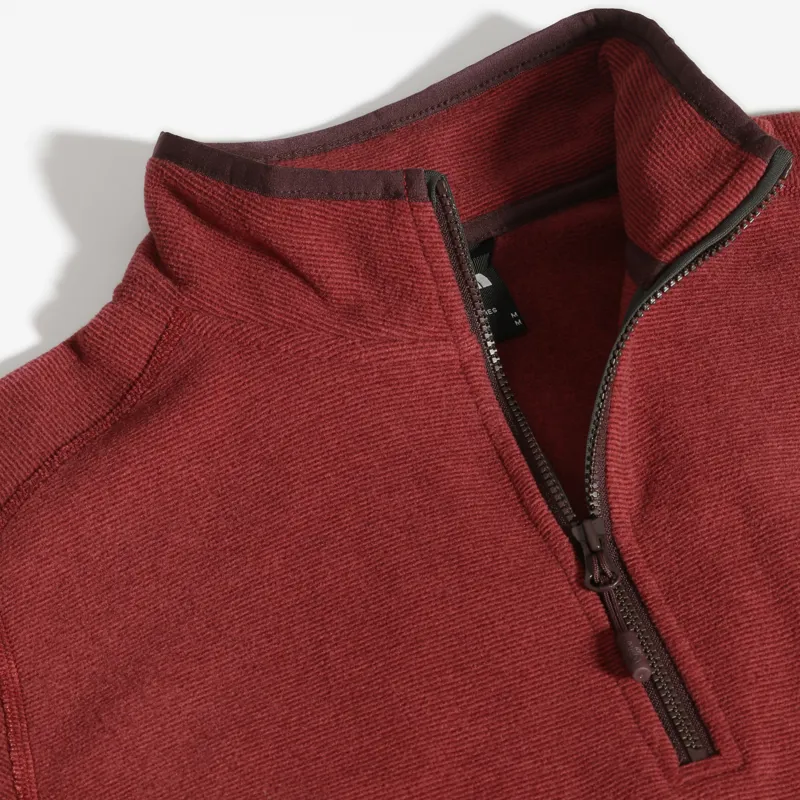 The North Face Womens 100 Glacier 1-4 Zip Fleece - Root Brown - Pomegranate Stripe-6