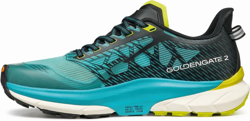 Scarpa Mens Golden Gate 2 ATR Running Shoe - Azure-Lime-2