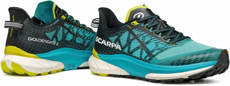 Scarpa Mens Golden Gate 2 ATR Running Shoe - Azure-Lime-4