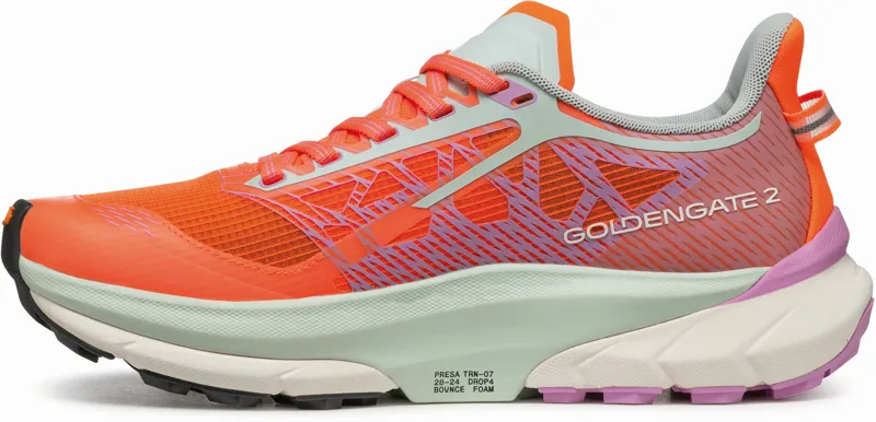 Scarpa Womens Golden Gate 2 ATR Running Shoe - Orange Fluo-Orchid-2