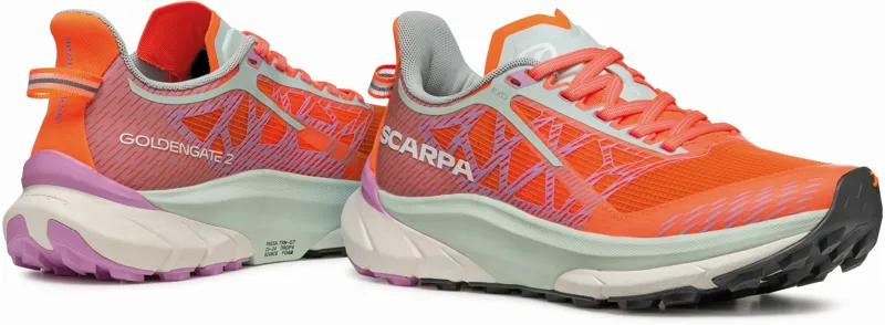 Scarpa Womens Golden Gate 2 ATR Running Shoe - Orange Fluo-Orchid-4