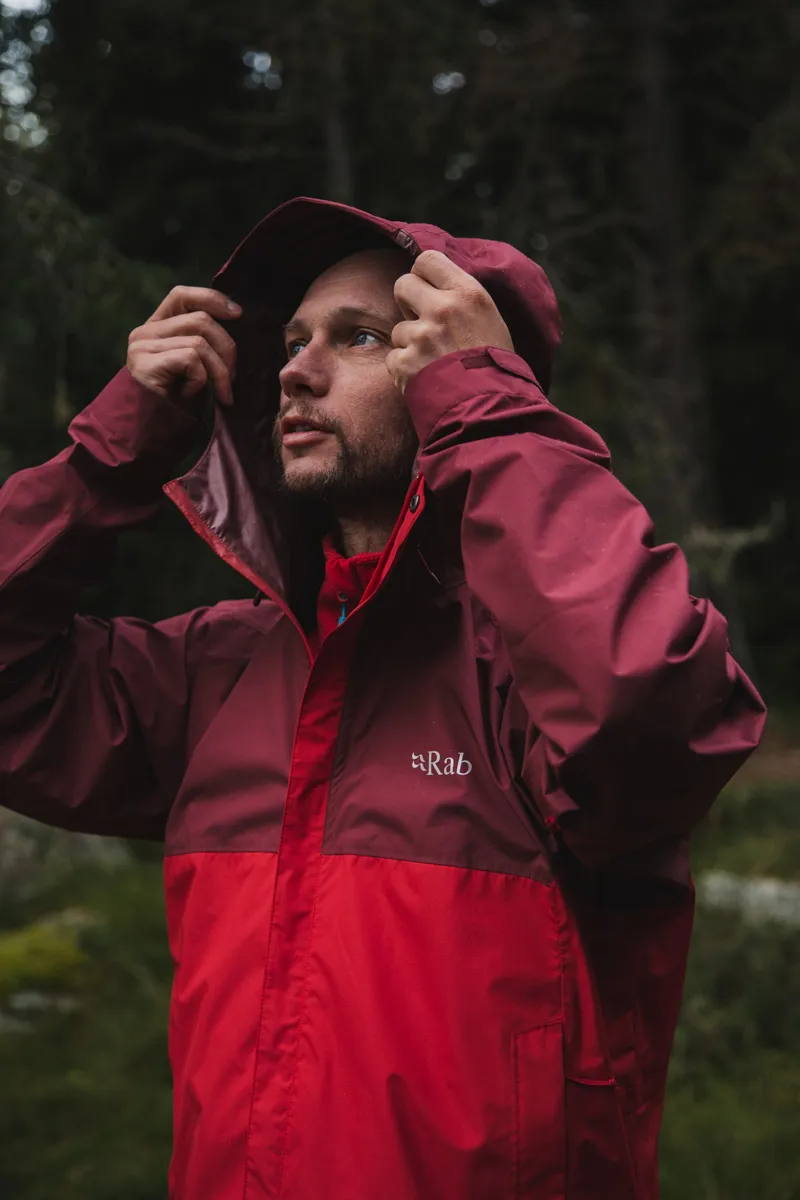 Rab Mens Downpour Eco Jacket - Deep Heather-Ascent Red-12