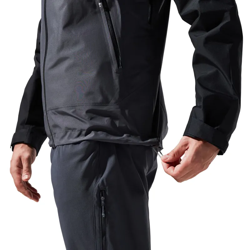 Berghaus Paclite Peak Vent Shell Jacket - Grey Pinstripe-Jet Black-3