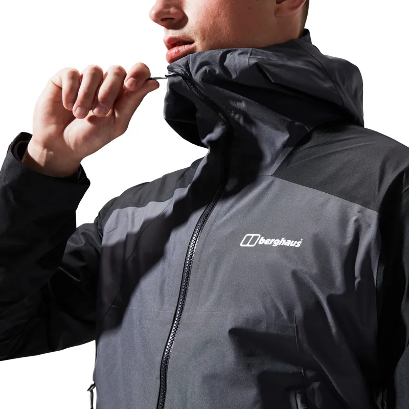 Berghaus Paclite Peak Vent Shell Jacket - Grey Pinstripe-Jet Black-11