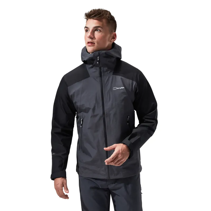 Berghaus Paclite Peak Vent Shell Jacket - Grey Pinstripe-Jet Black-12