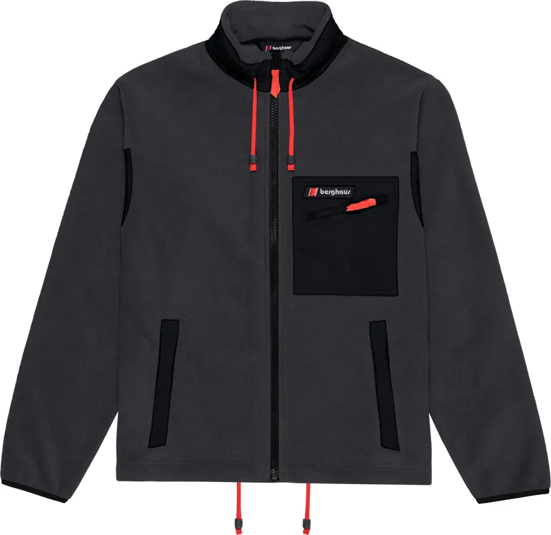 Berghaus Unisex Ascent 91 Fleece Jacket - AU Grey Pinstripe-Jet Black-1