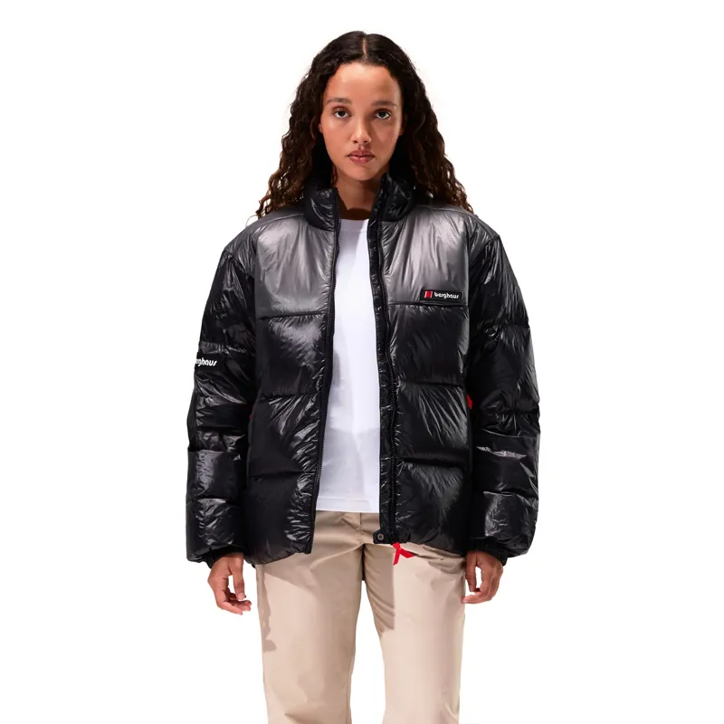 Berghaus Unisex Blockback Down Jacket - Jet Black-Grey Pinstripe