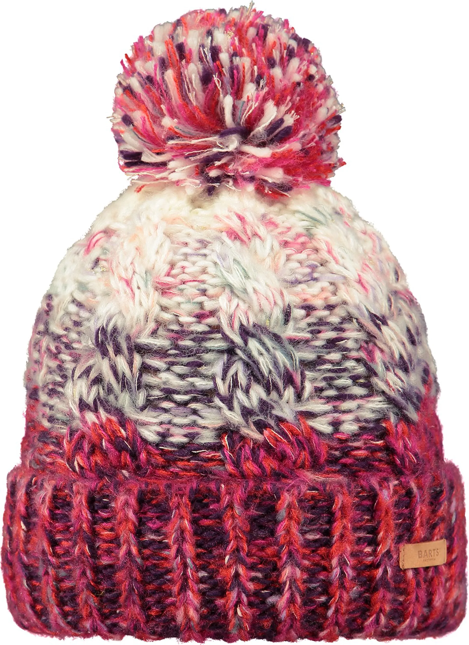 Barts Multicolor Knit Beanie with Fluffy Pom Pom Millie Pompom Beanie Hat by Barts --> Shop Hats, Beanies  main image 3