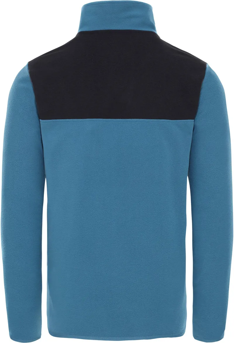 The North Face Mens TKA Glacier Snap Neck Pullover - Mallard Blue - TNF Black-1