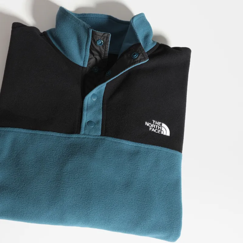 The North Face Mens TKA Glacier Snap Neck Pullover - Mallard Blue - TNF Black-8