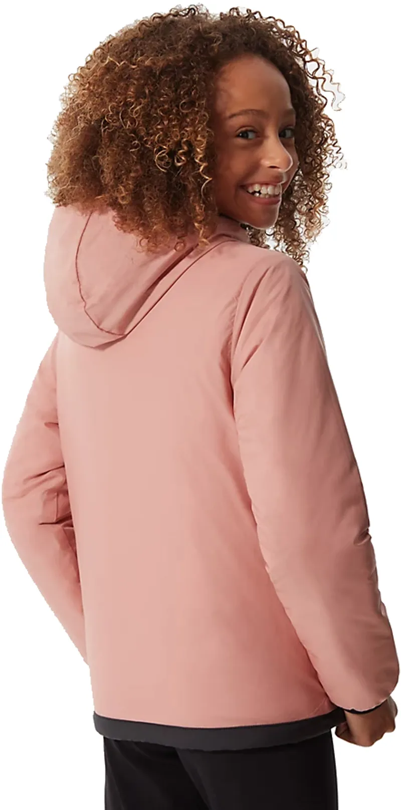 The North Face Girls Reversible Perrito Jacket - TNF Black - Pink Clay-5