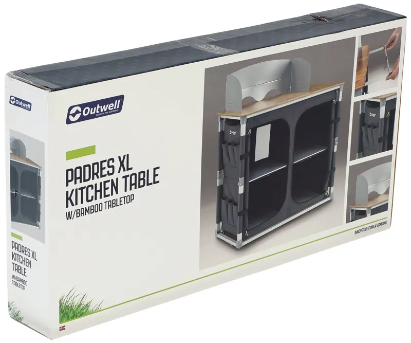 Outwell Padres XL Kitchen Table with Bamboo Table Top-3