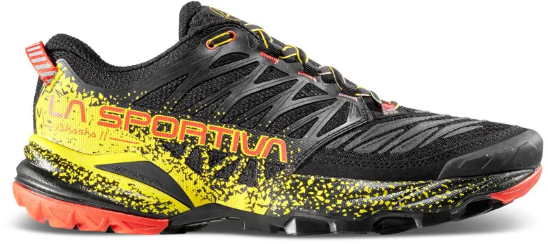 La Sportiva Mens Akasha II Running Shoe - Black-Yellow-2