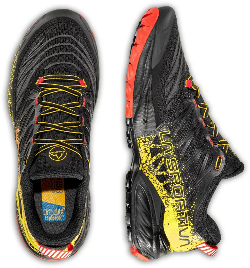 La Sportiva Mens Akasha II Running Shoe - Black-Yellow-3