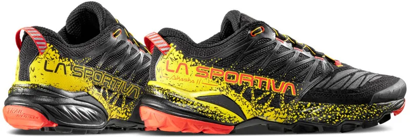 La Sportiva Mens Akasha II Running Shoe - Black-Yellow-4