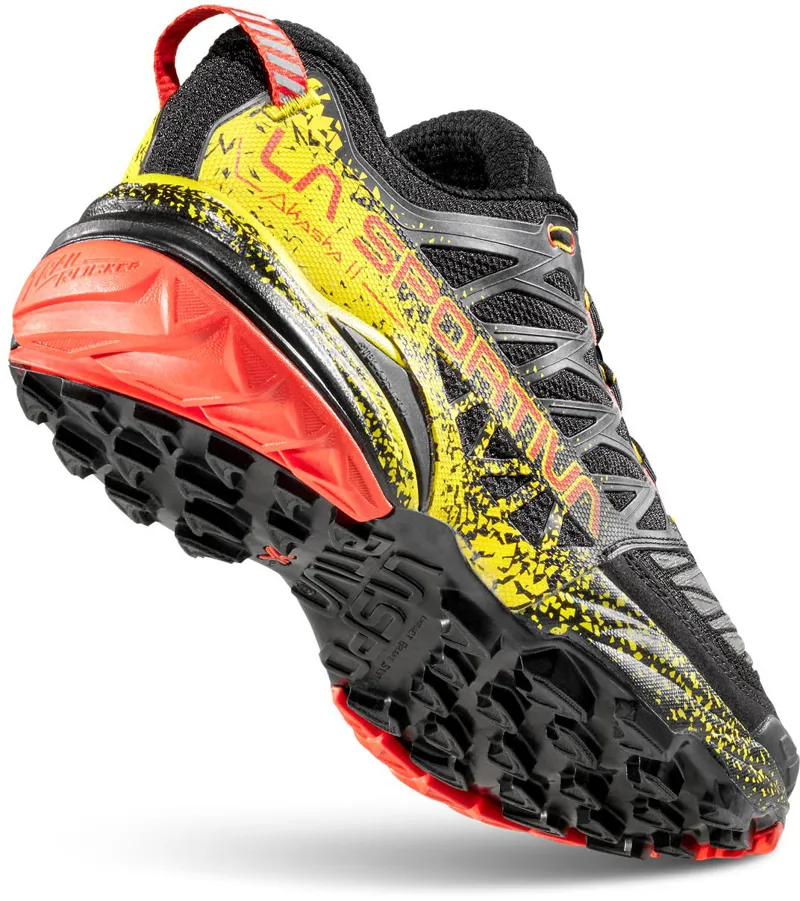 La Sportiva Mens Akasha II Running Shoe - Black-Yellow-6