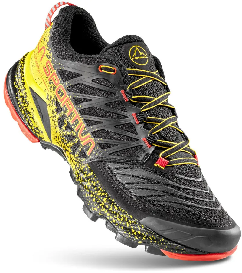 La Sportiva Mens Akasha II Running Shoe - Black-Yellow-7