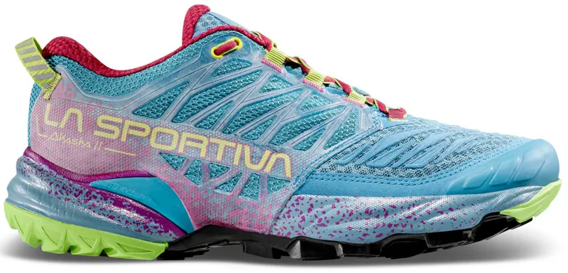 La Sportiva Womens Akasha II Running Shoe - Topaz-Red Plum-1