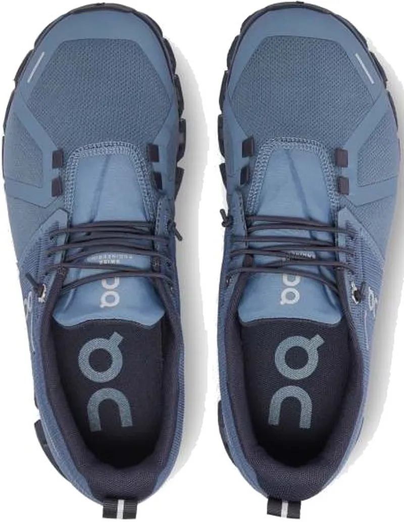 ON Womens Cloud 5 Waterproof Shoes - Metal-Navy-4