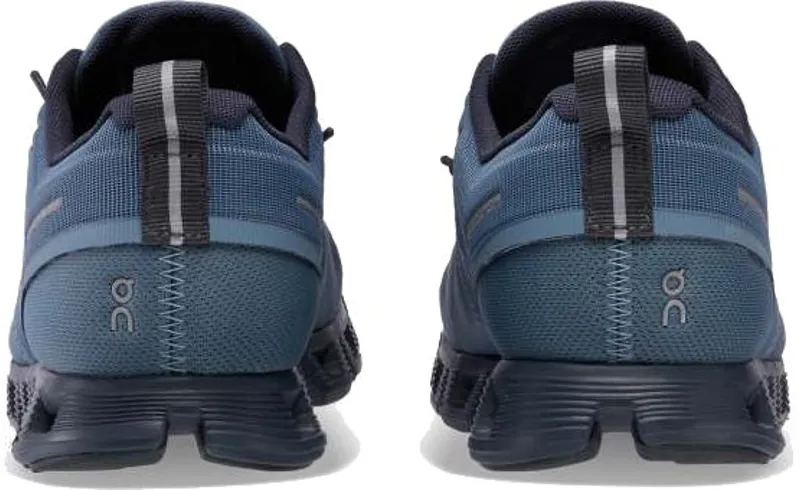 ON Womens Cloud 5 Waterproof Shoes - Metal-Navy-2