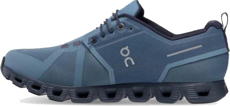 ON Mens Cloud 5 Waterproof Shoes - Metal-Navy-2