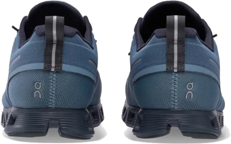 ON Mens Cloud 5 Waterproof Shoes - Metal-Navy-3