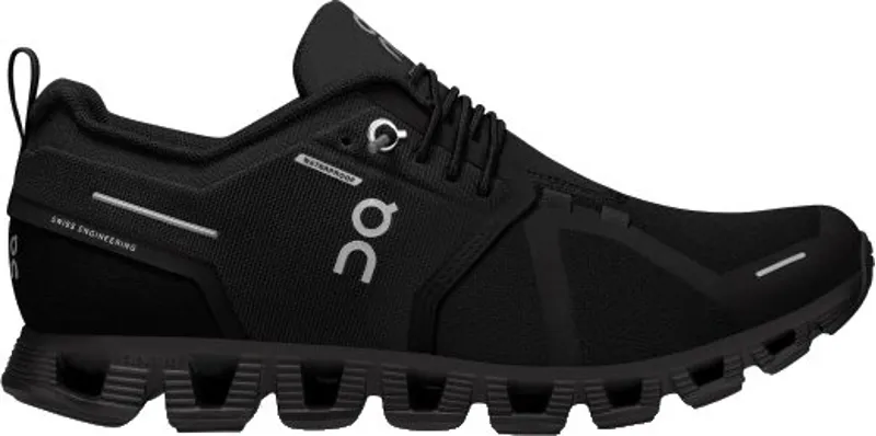 ON Womens Cloud 5 Waterproof Shoes - All Black