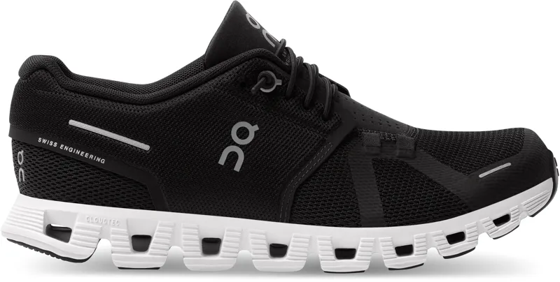 ON Womens Cloud 5 Shoes - Black-White