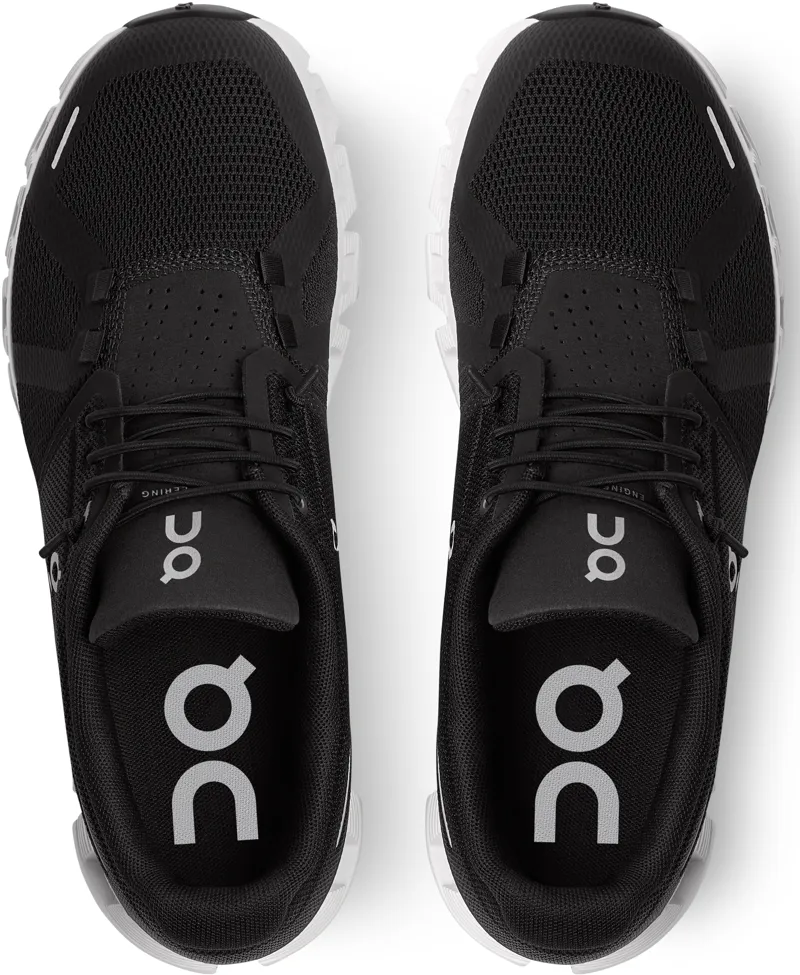ON Womens Cloud 5 Shoes - Black-White-4