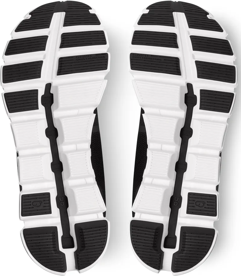 ON Womens Cloud 5 Shoes - Black-White-5