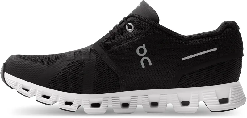 ON Womens Cloud 5 Shoes - Black-White-2