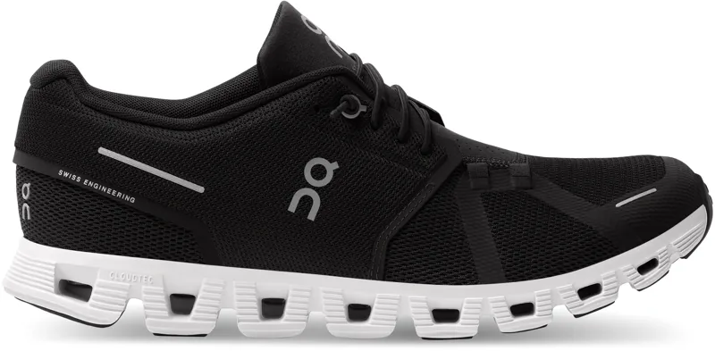 ON Mens Cloud 5 Shoes - Black-White