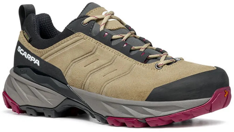 Scarpa Womens Rush Trail GTX Shoes - Light Desert-Raspberry