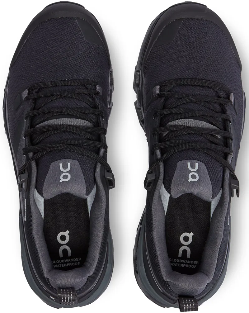 ON Womens Cloudwander Waterproof Hiking Shoes - Black-Eclipse-5